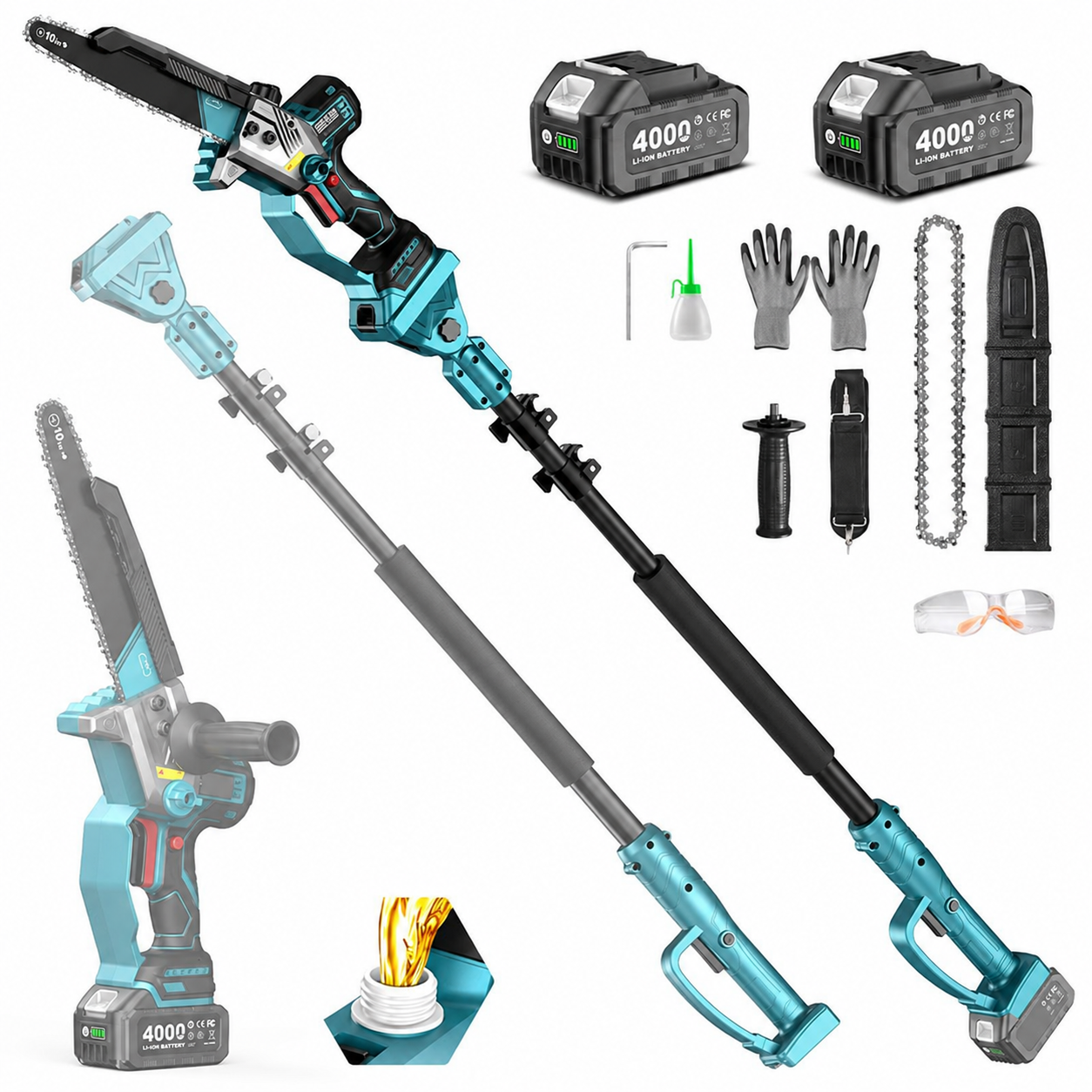 🔥Last Chance Sale🔥2-in-1 Cordless Pole Saw 6/8/10 Inch