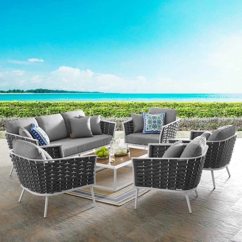 Kemberton 6 Piece Sofa Seating Group with Cushions
