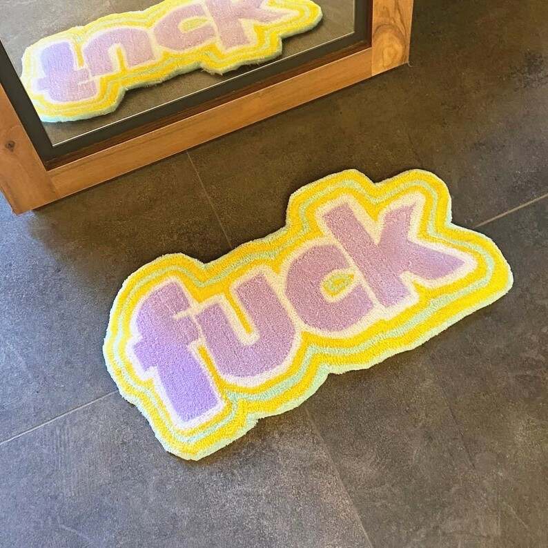 F*ck Colorful Tufted Rug