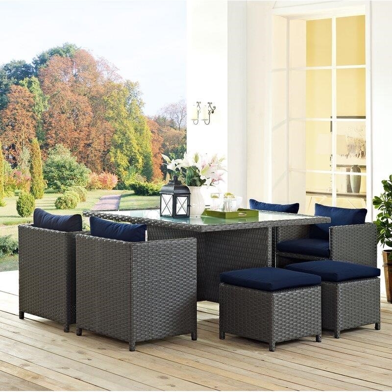 Tripp Square 6 - Person 52.5'' Long Dining Set with Cushions
