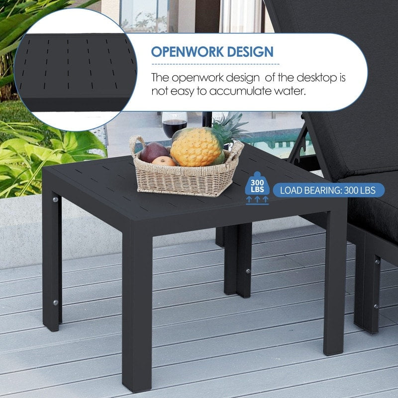 FINCATI Aluminum Outdoor Patio Furniture Conversation Sectional Sofa Set
