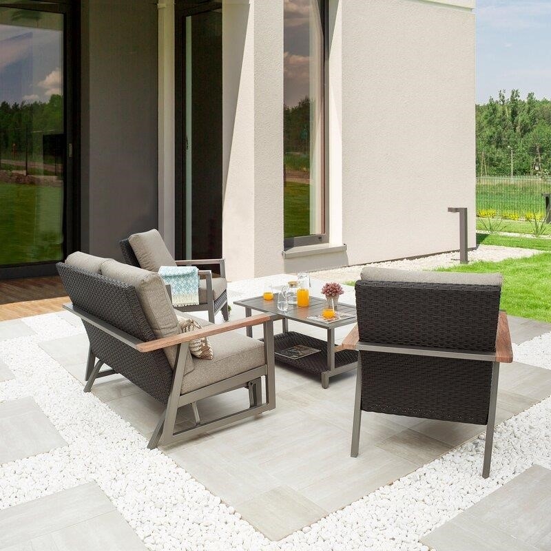 Aditya 4 - Person Seating Group with Cushions