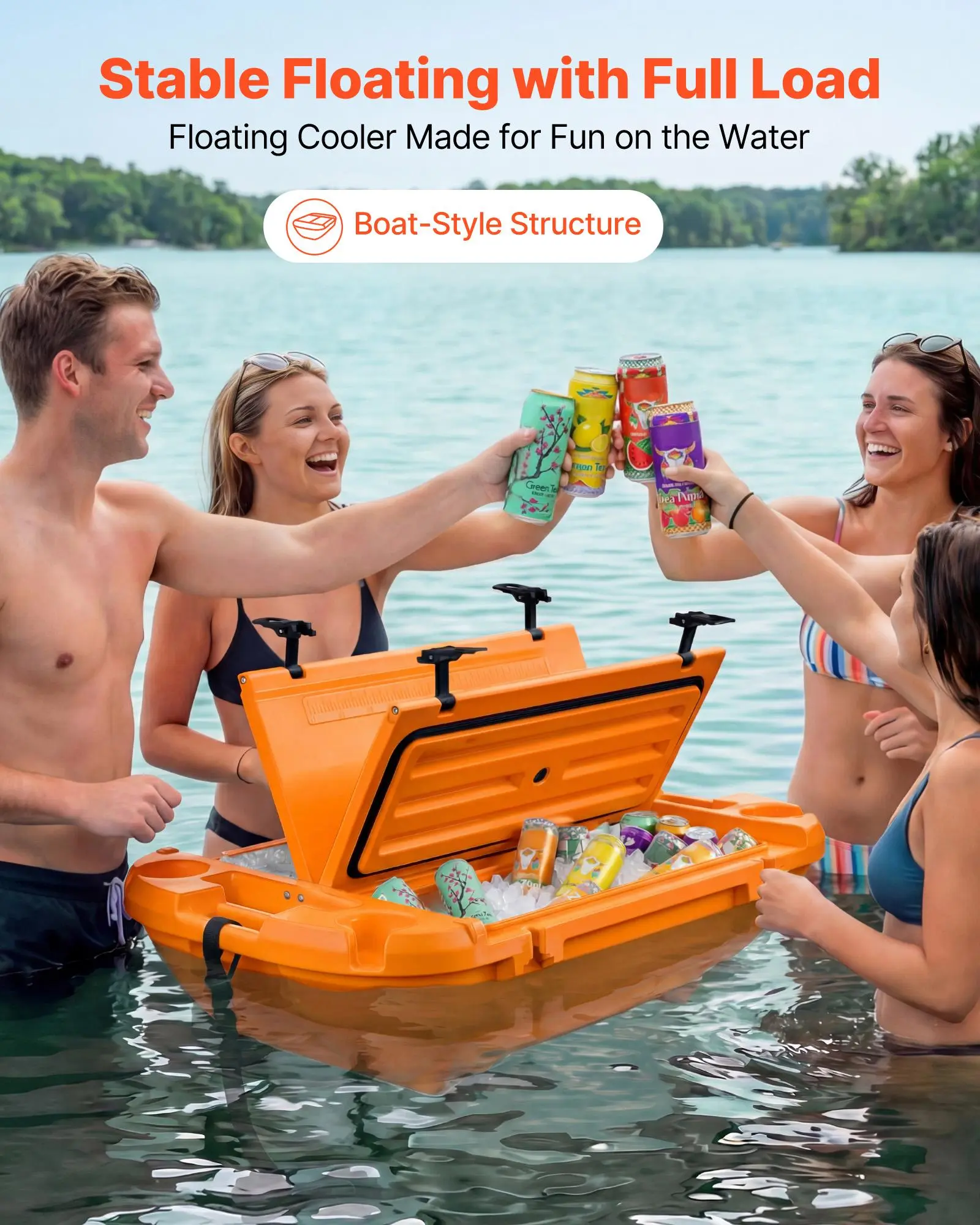 🔥 Summer Deal | 40QT Floating Cooler with Dry Storage & Tow Rope