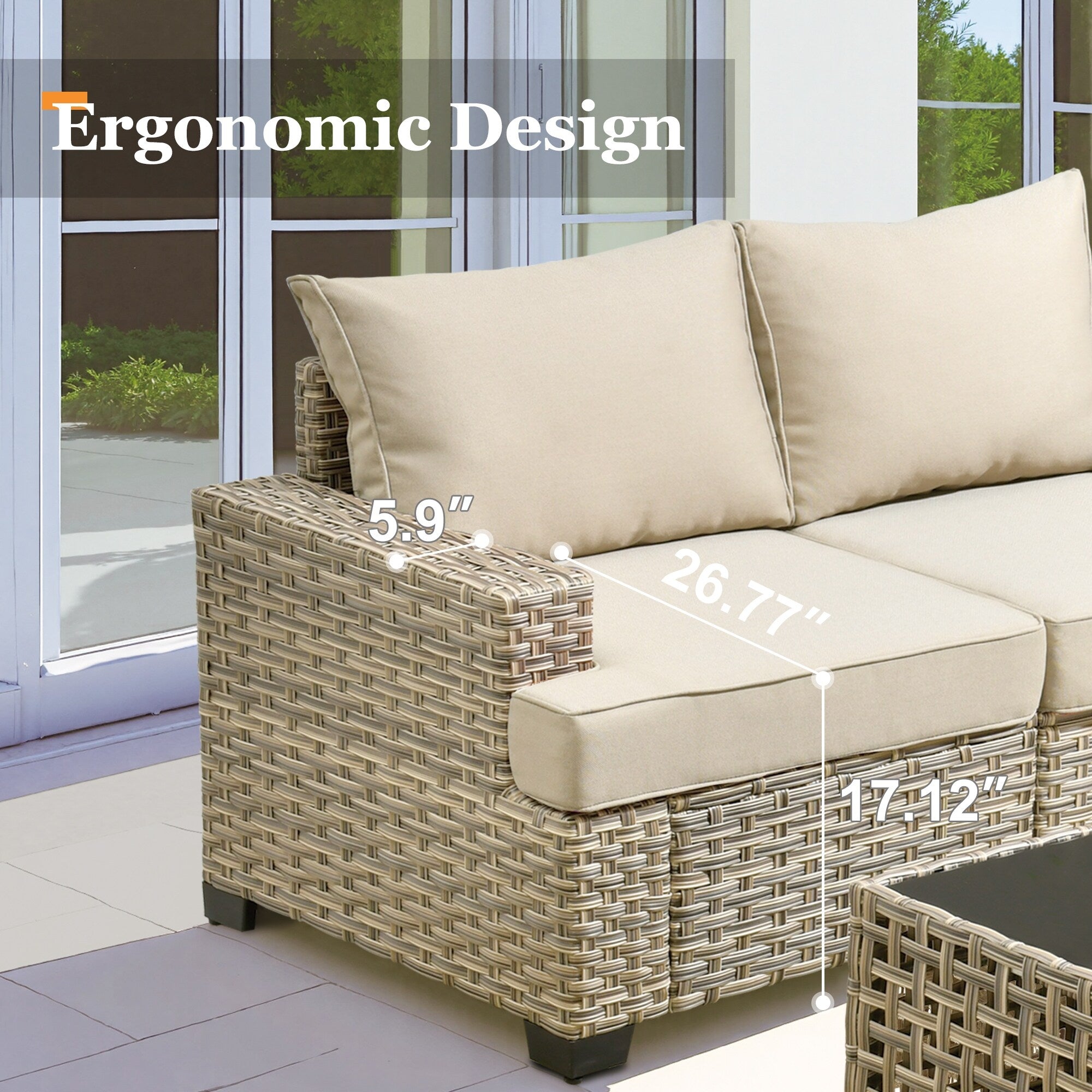 XIZZI 9-piece Outdoor Wicker Patio Furniture Set with Swivel Chairs