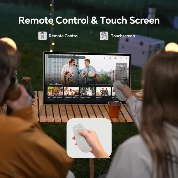 Portable Smart TV – 25” FHD Touchscreen Display with Android 14, Built‑In Battery & Rolling Stand 📺✨