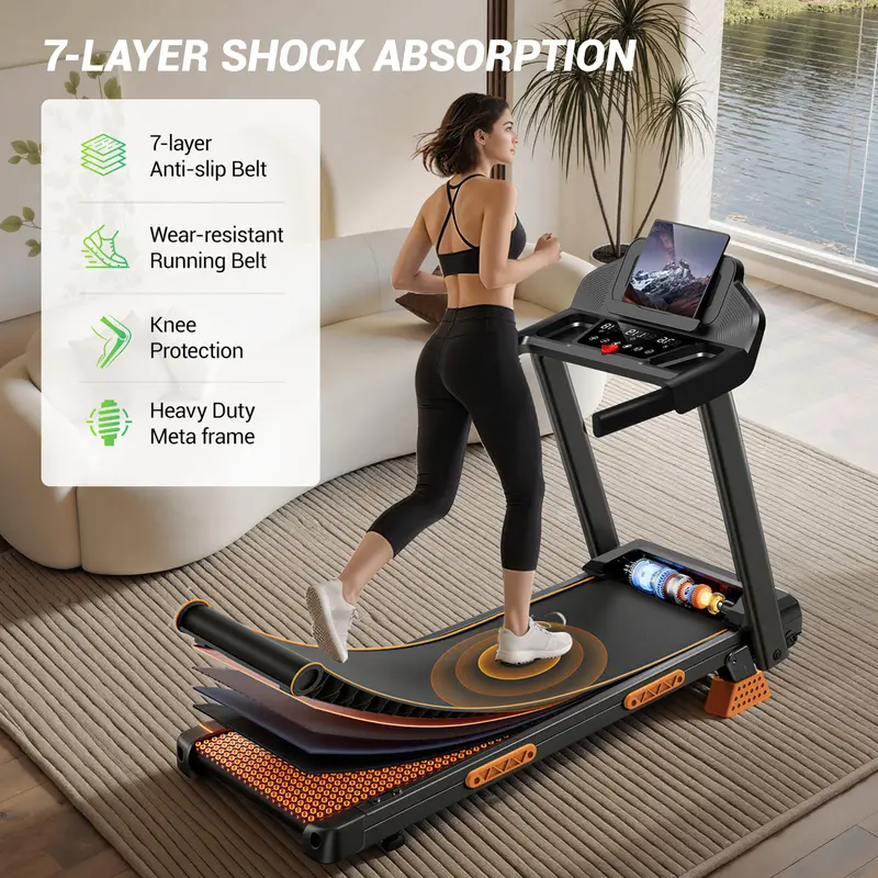 🔥Last Chance Sale🔥16% Incline Foldable Treadmill, 400 lbs