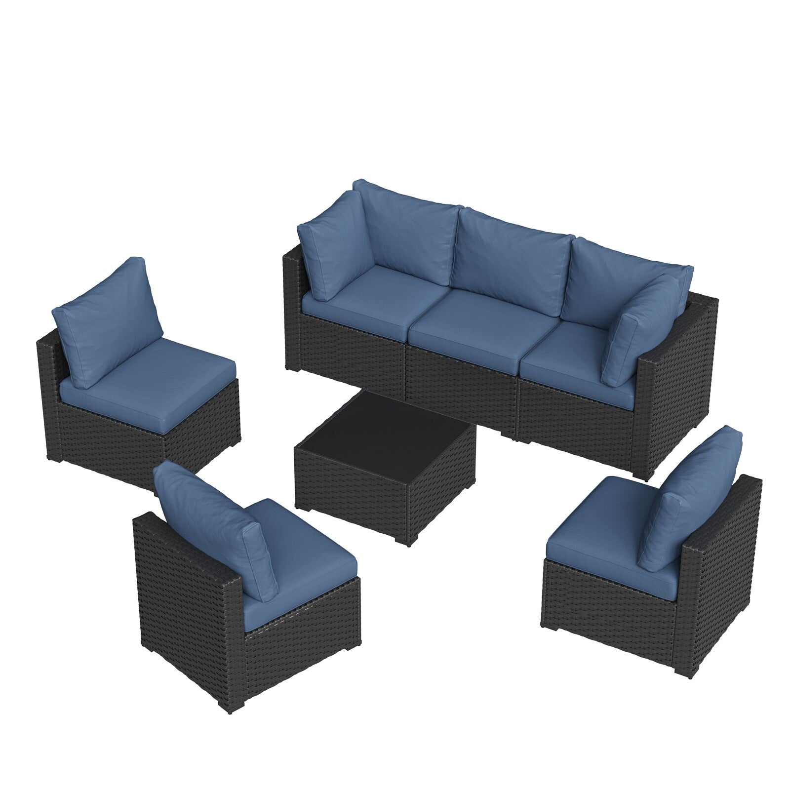 Wicker Rattan Patio Sectional Sofa Set