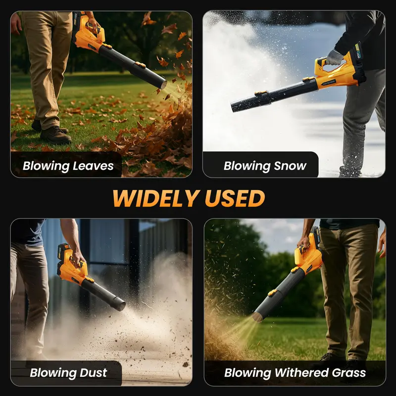 Cordless Handheld Leaf Blower  Powerful Electric Model with 6 Adjustable Wind Speeds
