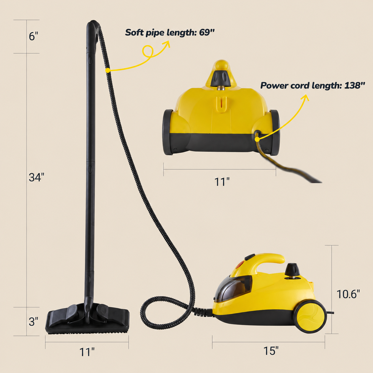 🔥72 Oz High-Pressure Steam Cleaner & Mop – Powerful Deep Cleaner for Home, Floors & Car Interiors