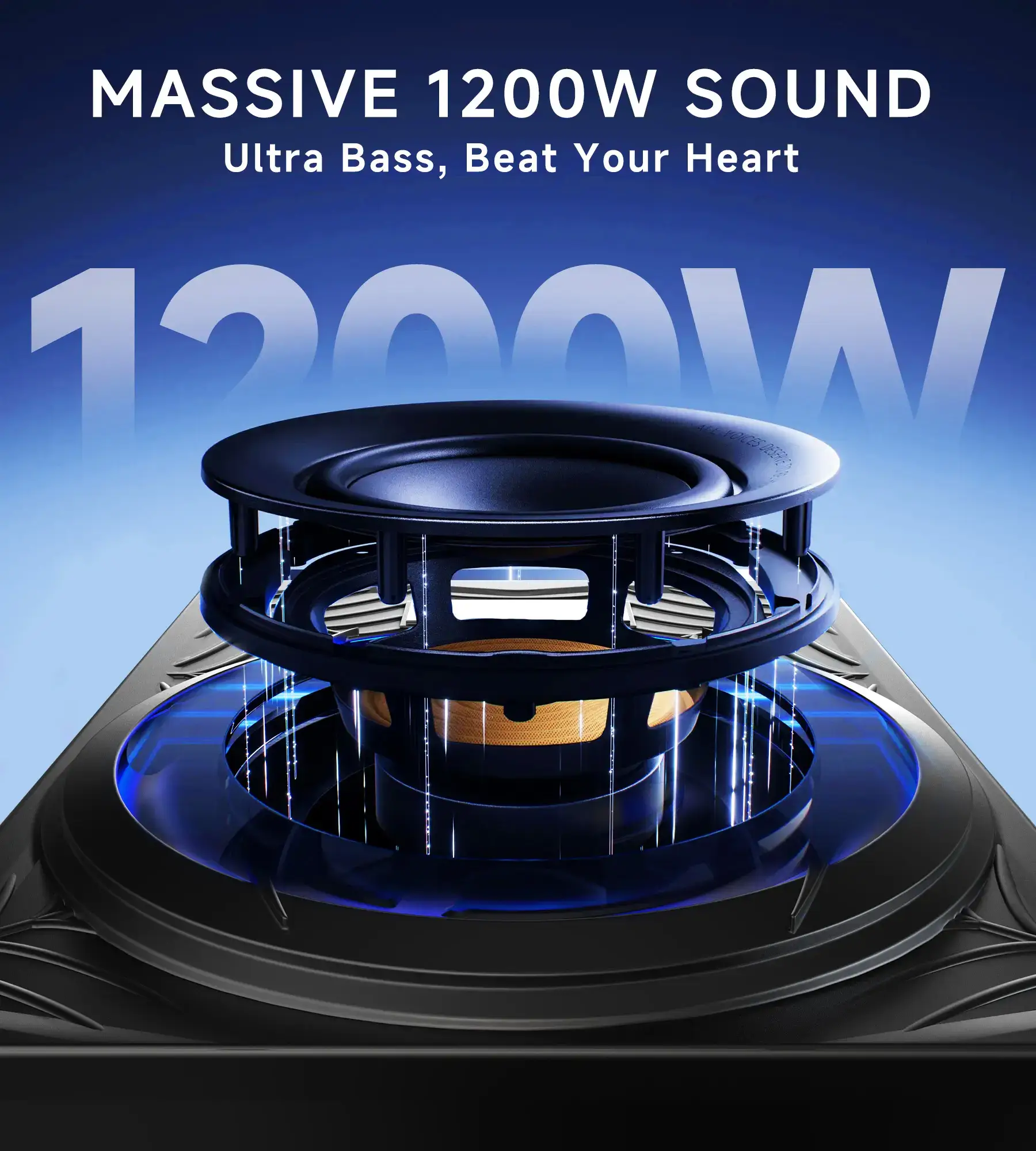 1200W Slim Underseat Car Subwoofer and Amp Package, Deep Bass Stereo Sound with Ambient Light, Adjustable Low Pass/Gain/Boost, for Truck/SUV/Jeep/MPV