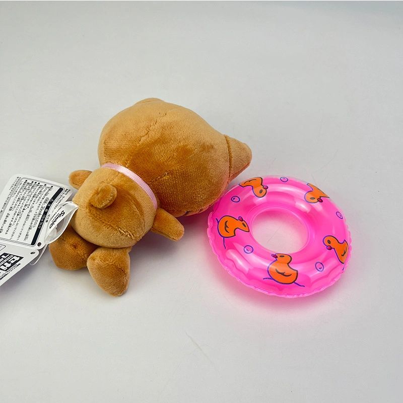 Tan Hellokitty Swimming Ring Plush Keychain｜5in/12Cm