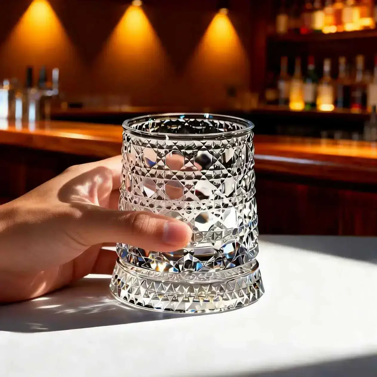 Luxury 360° Spinning Crystal Glass