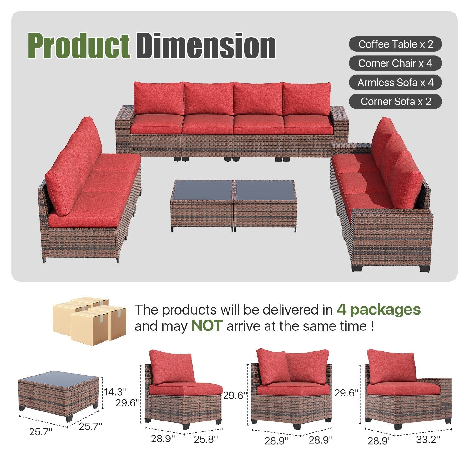 Patio Furniture Set , Outdoor Sectional Sofa Set