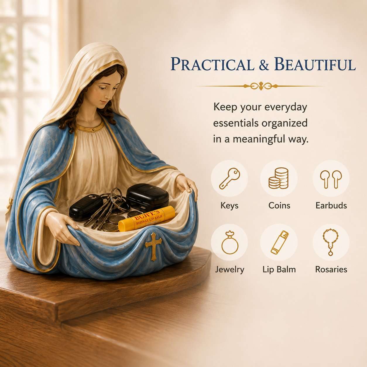 🙏Handmade Virgin Mary Catch-All Bowl