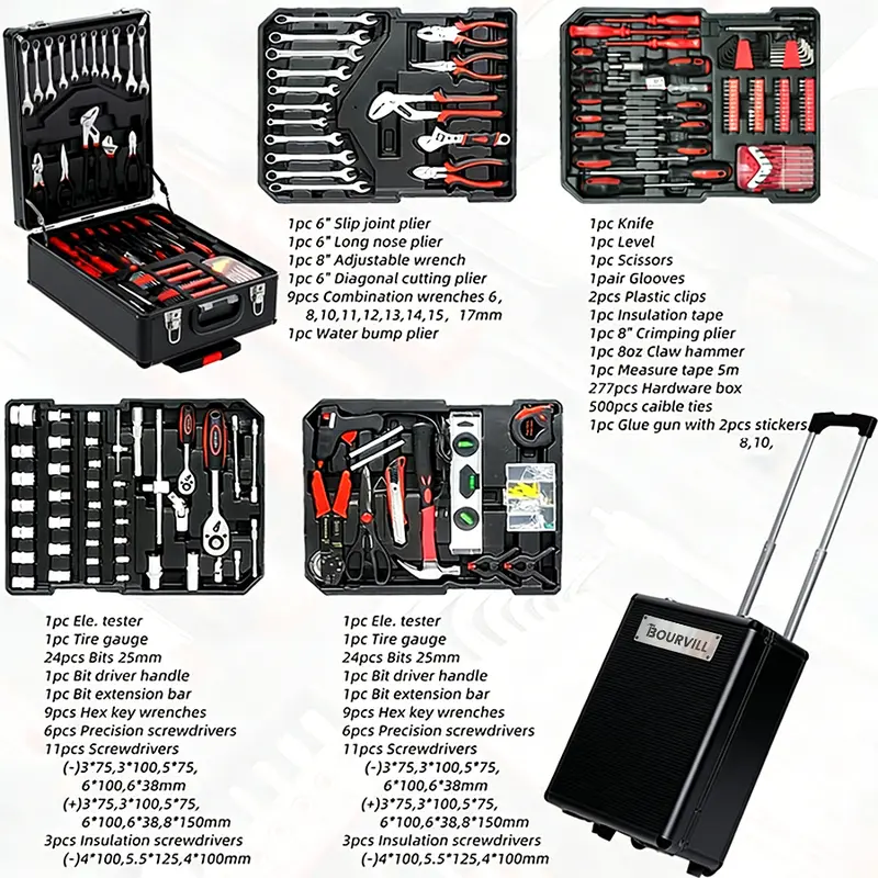 🔥Last Chance Sale🔥Bourvill 899-Piece Tool Set with Wheeled Cabinet