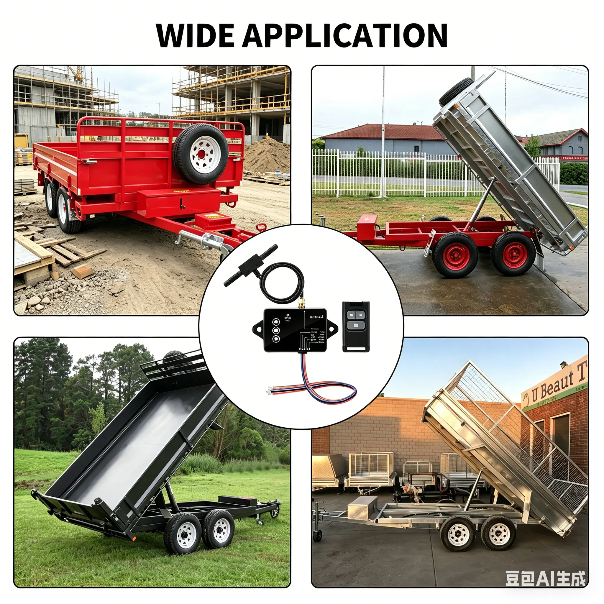 100ft Wireless Dump Trailer Remote Control for Hydraulic Systems