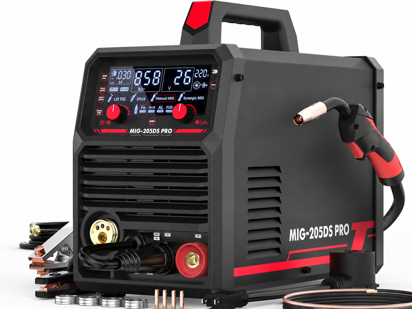 🔥 Heavy-Duty 185A MIG Welder – 4-in-1 Welding Machine with Large Digital Display