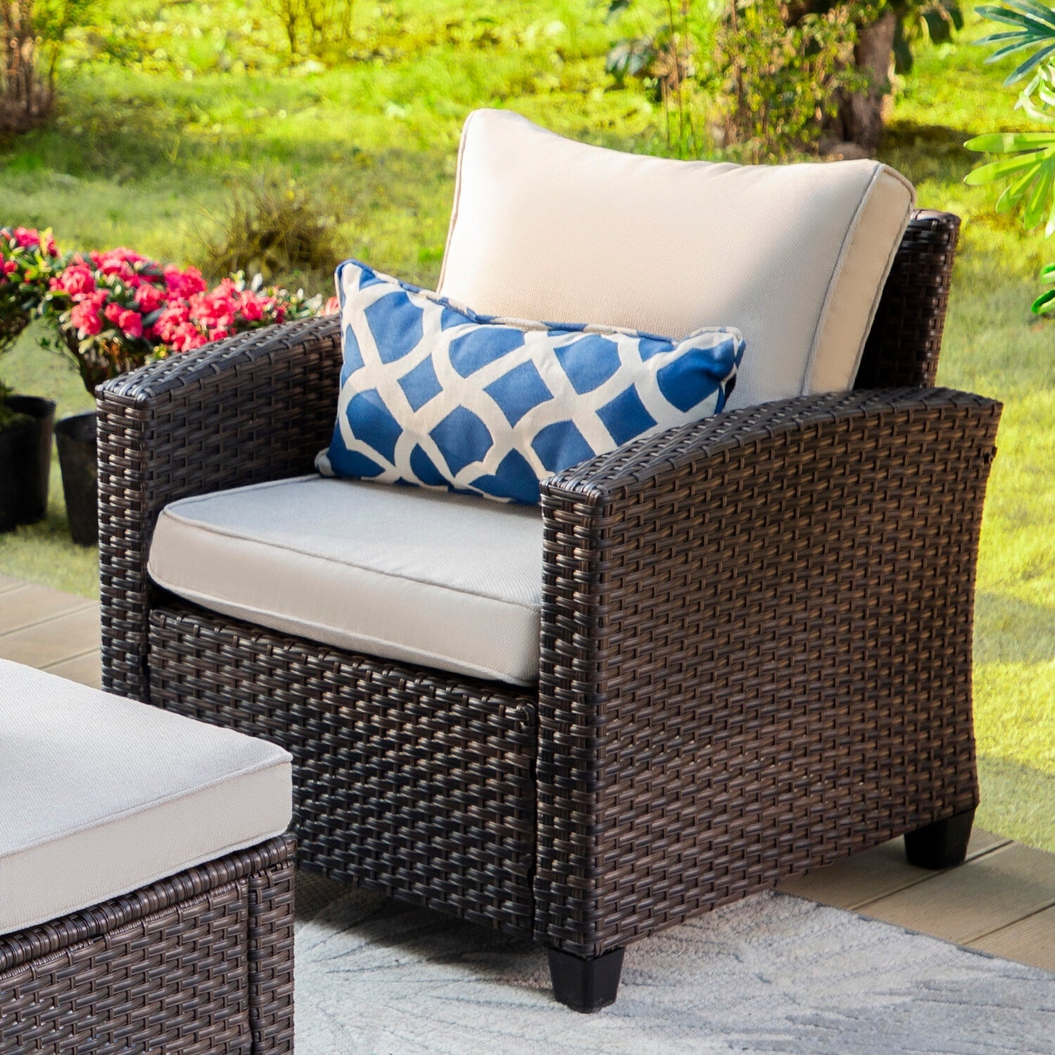5/9-Seat Patio Furniture Wicker Rattan Outdoor Deep Seating Sectional Sofa Large Conversation Set