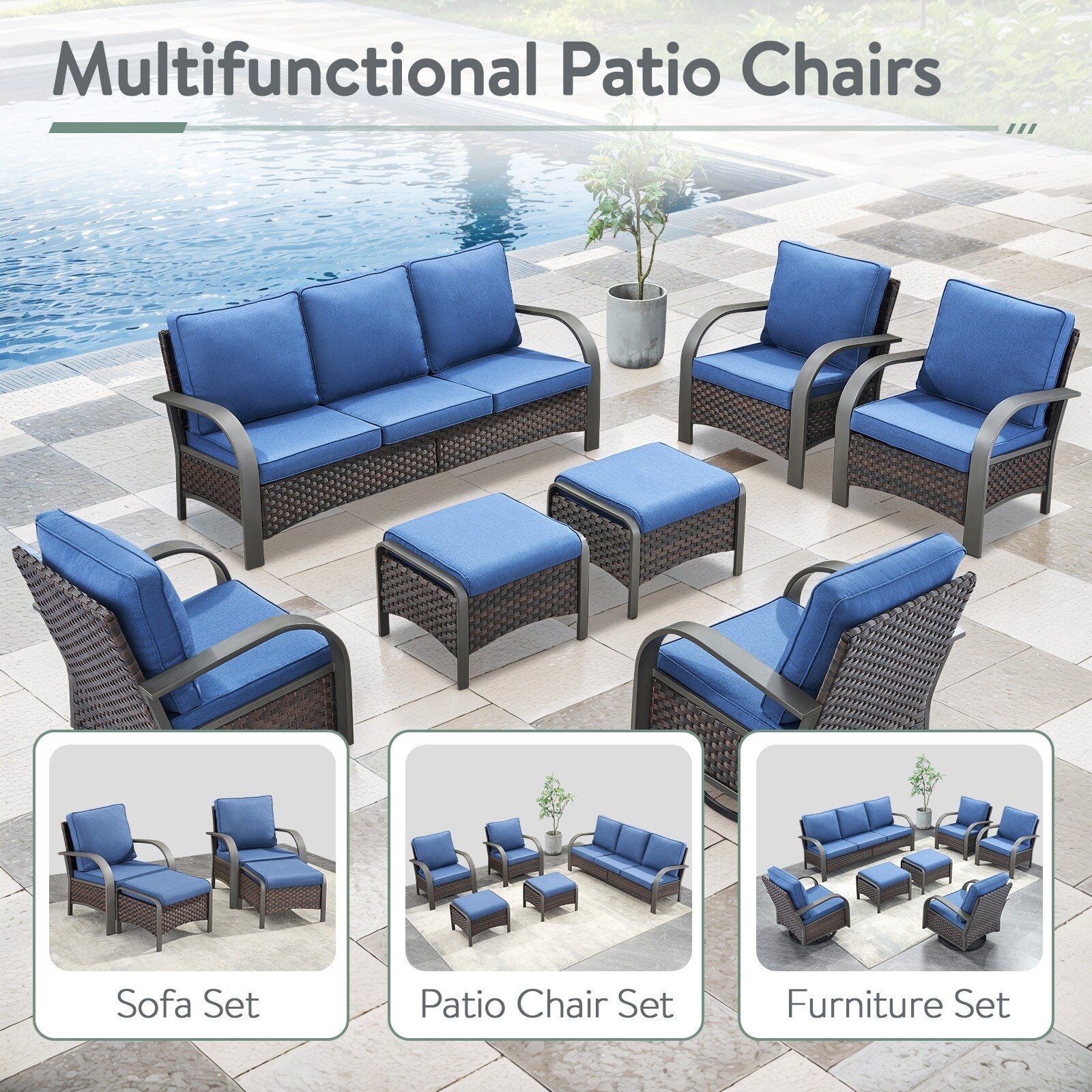 Outdoor Patio Chair with Fire Pit Table Set