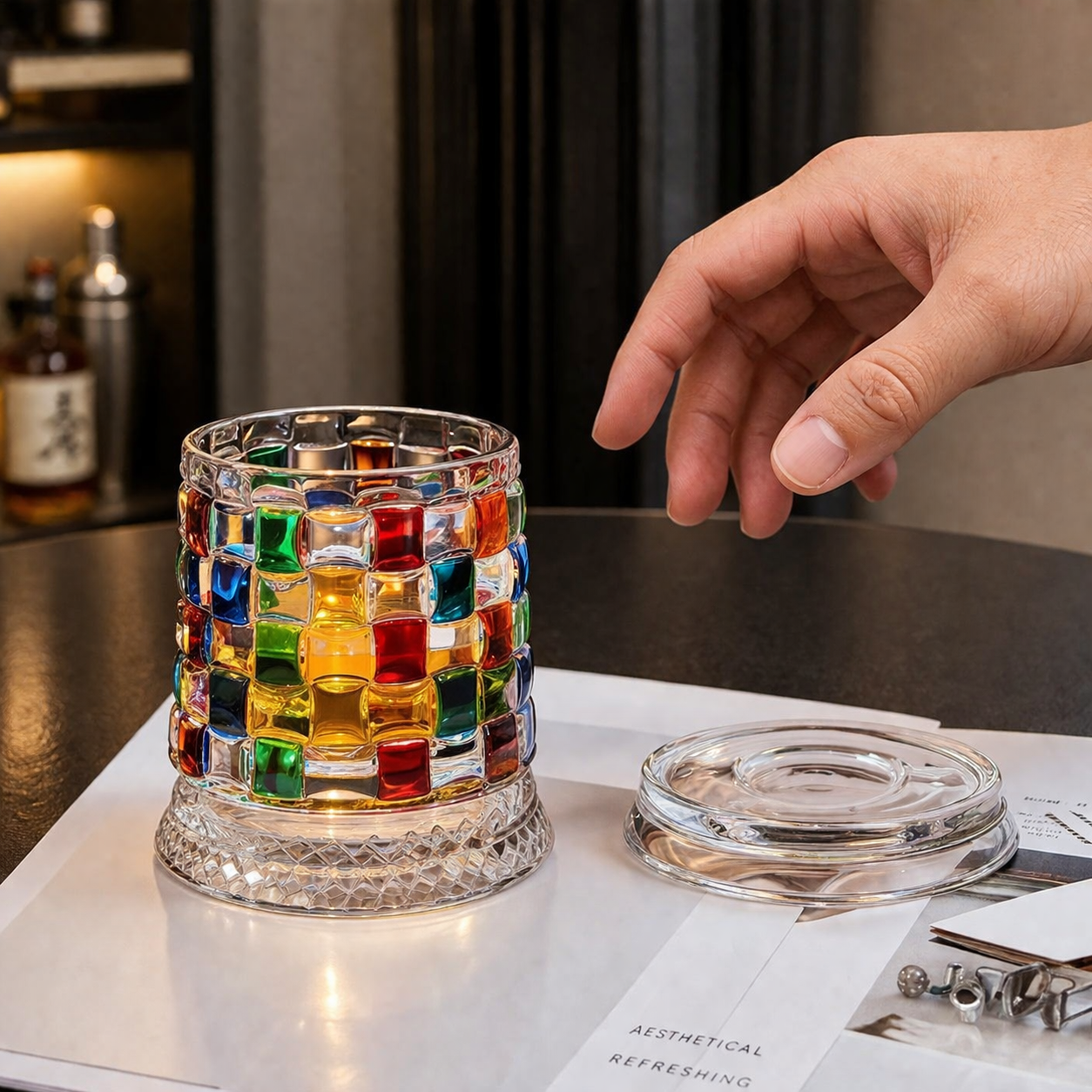 🌈🌈🌈MosaicSpin Rotating Drink Glasses