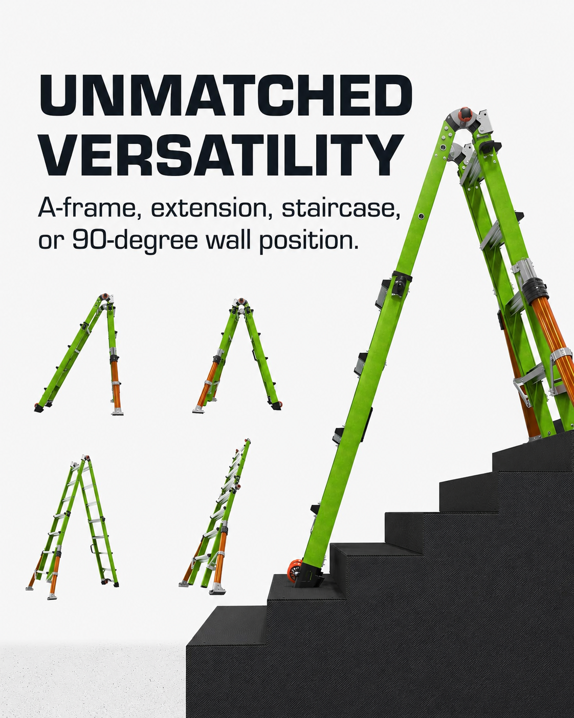 🔥 All-Terrain Multi-Position Fiberglass Ladder – Heavy-Duty, Stable & Easy to Move