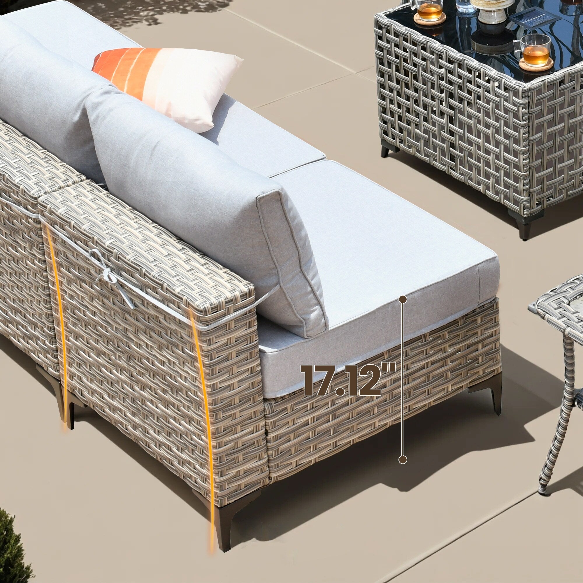 XIZZI 10-piece Patio Furniture Wicker Sectional Set with Swivel Chair