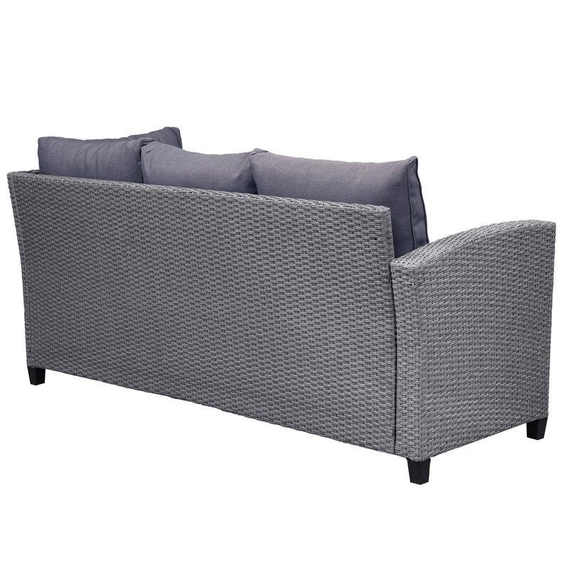 Burgas Wicker/Rattan 7 - Person Seating Group with Cushions