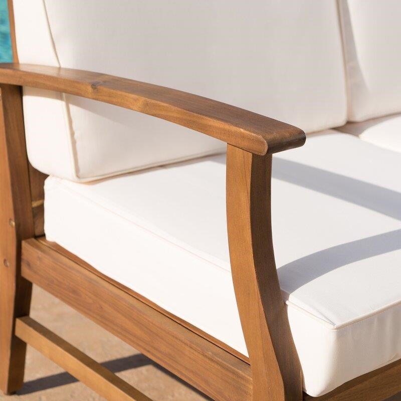 Jamila Solid Wood 8 - Person Seating Group with Cushions