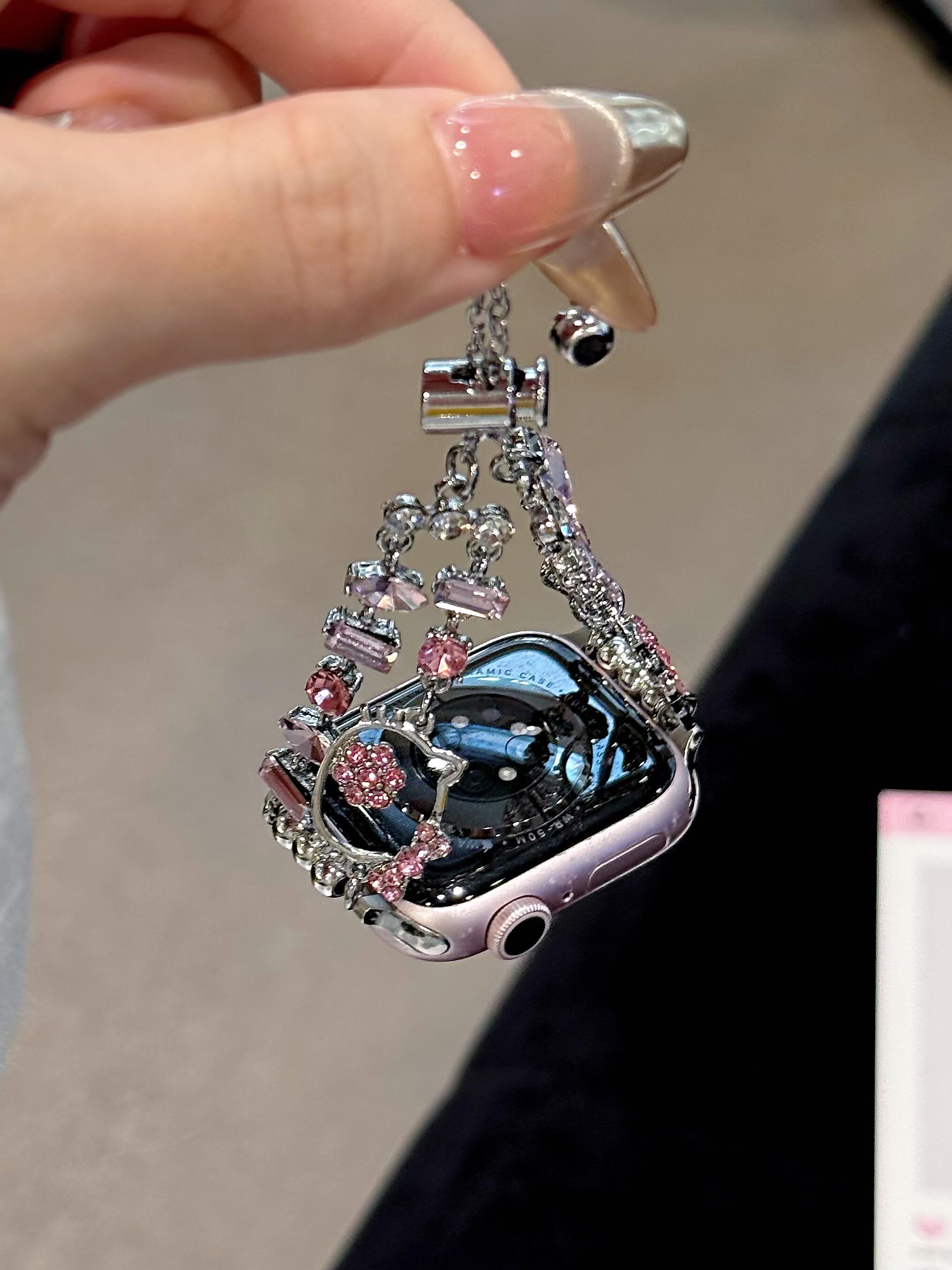 Hellokitty Shape Jewelry Metal Apple Watch Band Strap Bands Bracelet Wristband for iWatch Series