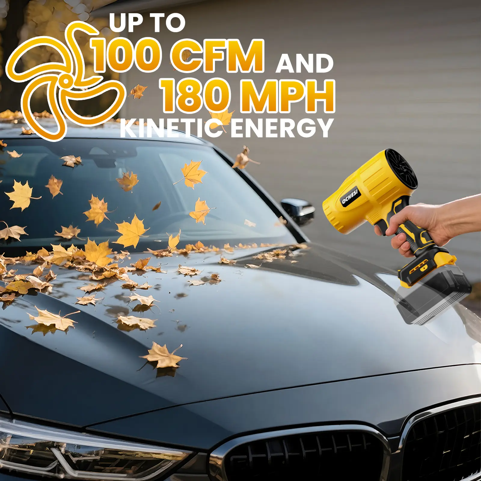 Cordless Leaf Blower, Portable Cordless Blower with High-Speed Brushless Motor, Variable Speed Airflow Control, Compatible with Dewalt 20V Max/Milwaukee 18V/Makita 18V Batteries