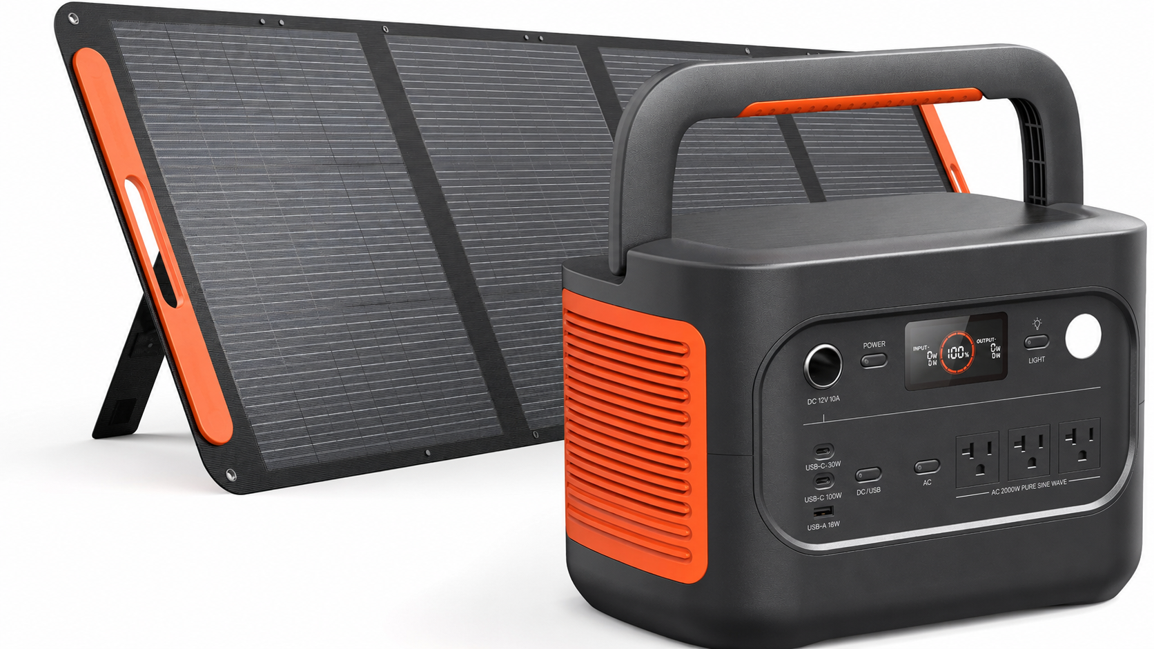 🔥Clearance Sale🔥1536Wh Solar Generator Kit – 2000W Portable Power Station with 200W Solar Panel for Camping, RV & Emergency Backup