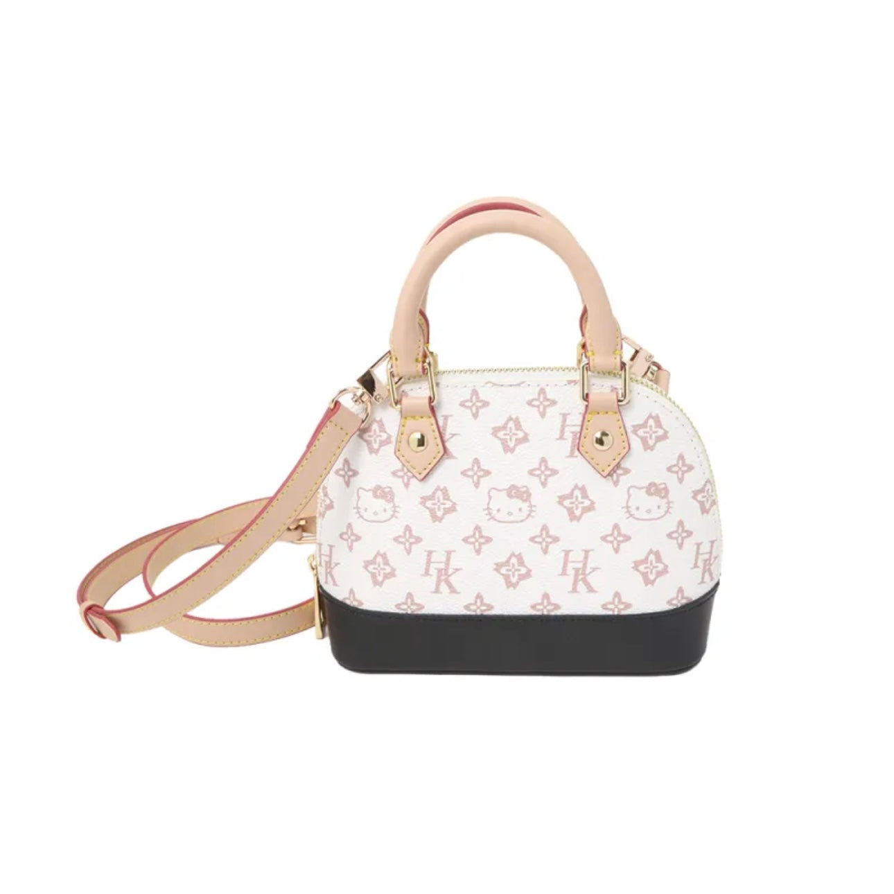 Hellokitty Handmade Small Crossbody Bags for Women Classic Double Zip Top Handle Dome Satchel Bag Shoulder Purse