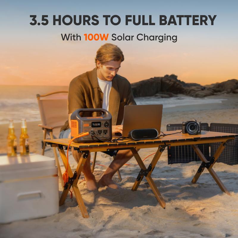 Solar Generator 300, 292Wh Power Station , 300W Pure Sine Wave AC Outlet for RV Outdoors Camping Travel Blackout