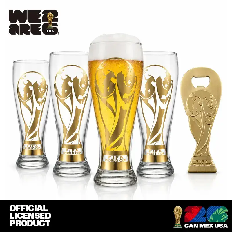 2026 Official Football Gold Stamped Classic Beer Glass--Collector's Edition summervibes Drinkware Tumblers