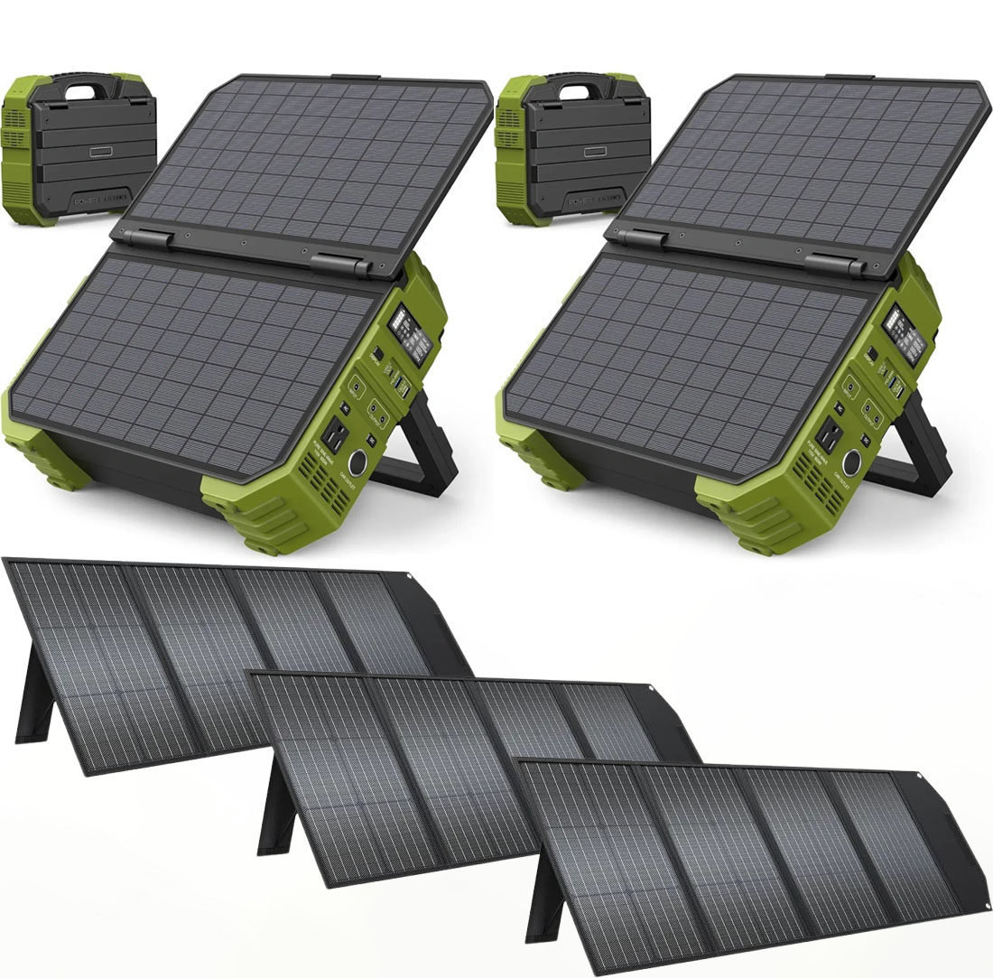 💥Limited Availability💥Buy 1 Get 1 Free💥Portable Power Station with Built-in Solar Panel