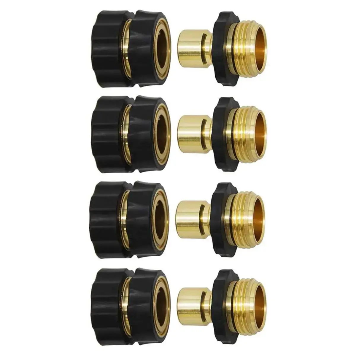 Garden Hose Quick Connectors 3/4-Inch Male and Female, 4-6 Set Plastic+Aluminum Outdoor Tool Accessory, Leak Proof Seal, Easy Connection Lawn Care Item, Mother’s Day Gift, summerwins