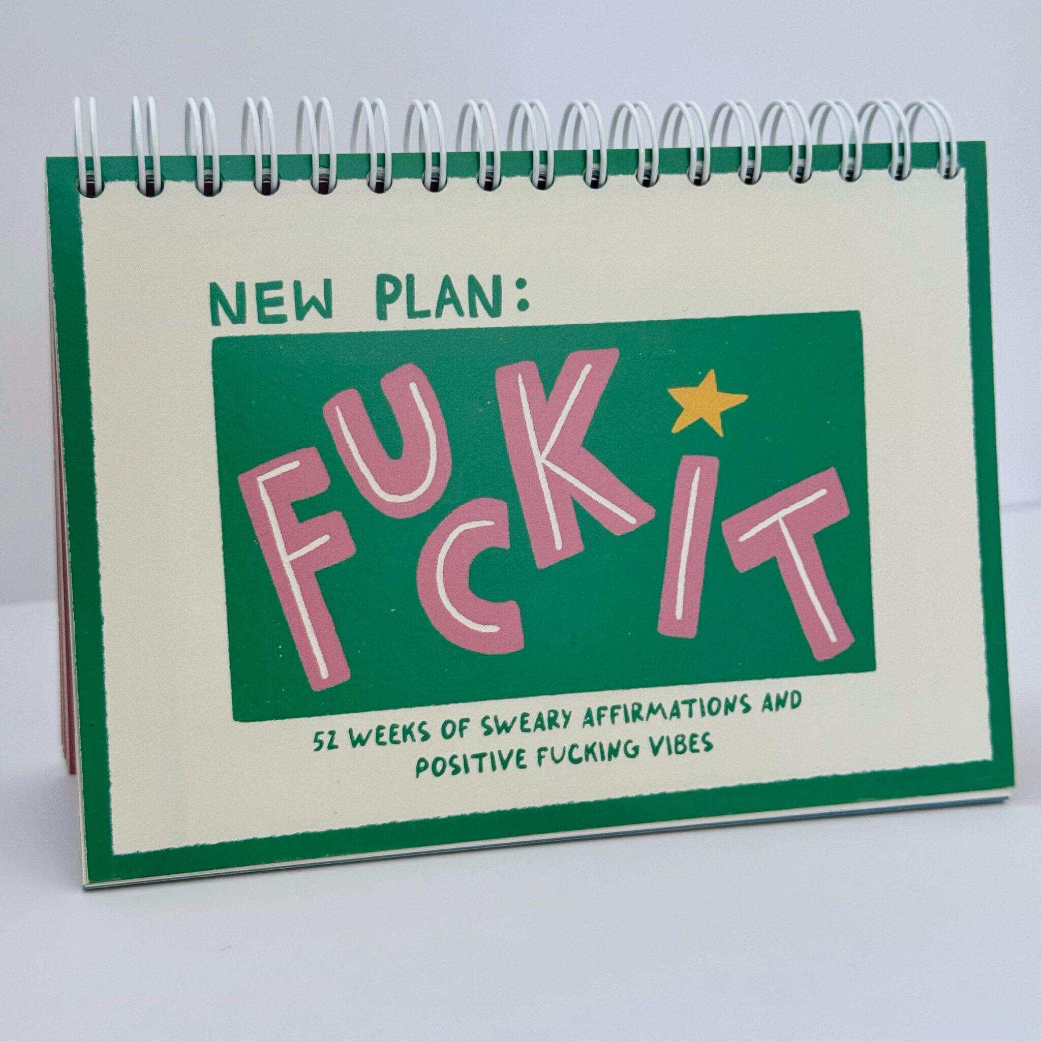 Sweary Affirmation Desk Flip Chart Desk Pad Book | 52 Weeks of Positive F*cking Vibes
