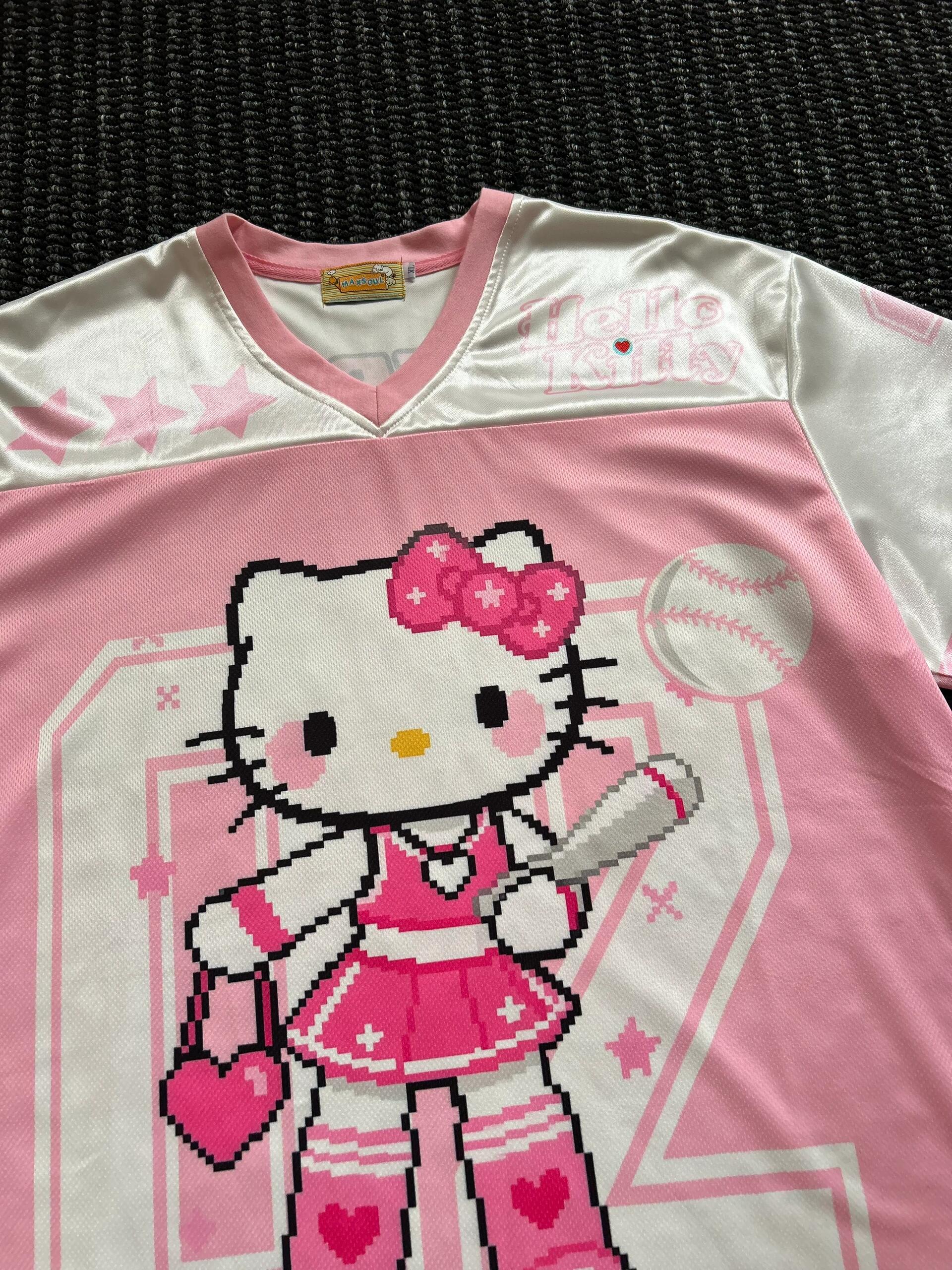Hellokitty Baseball Jersey Shirts Loose T-Shirts