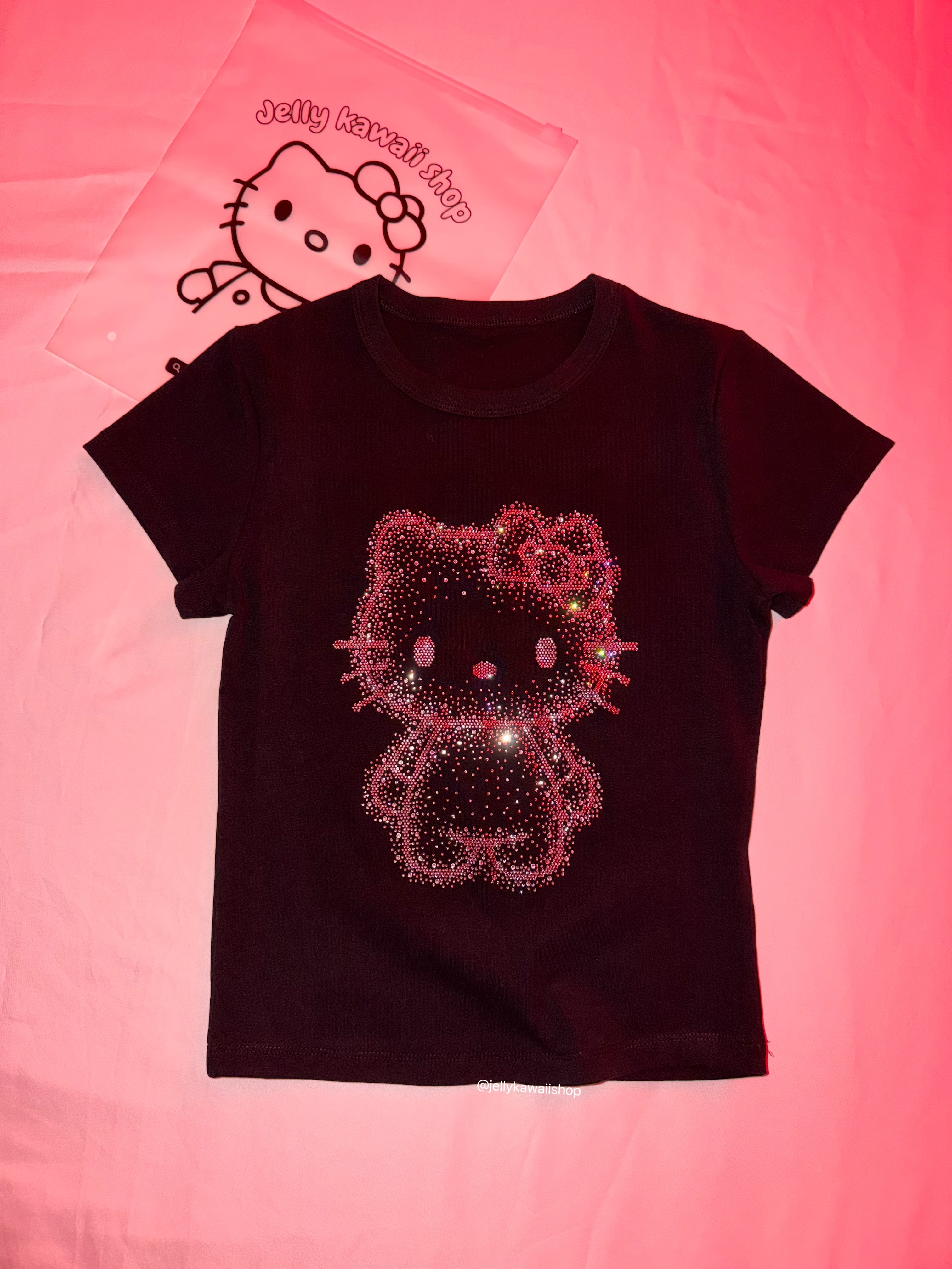Hellokitty Sparkling Handmade Short Sleeve Shirt