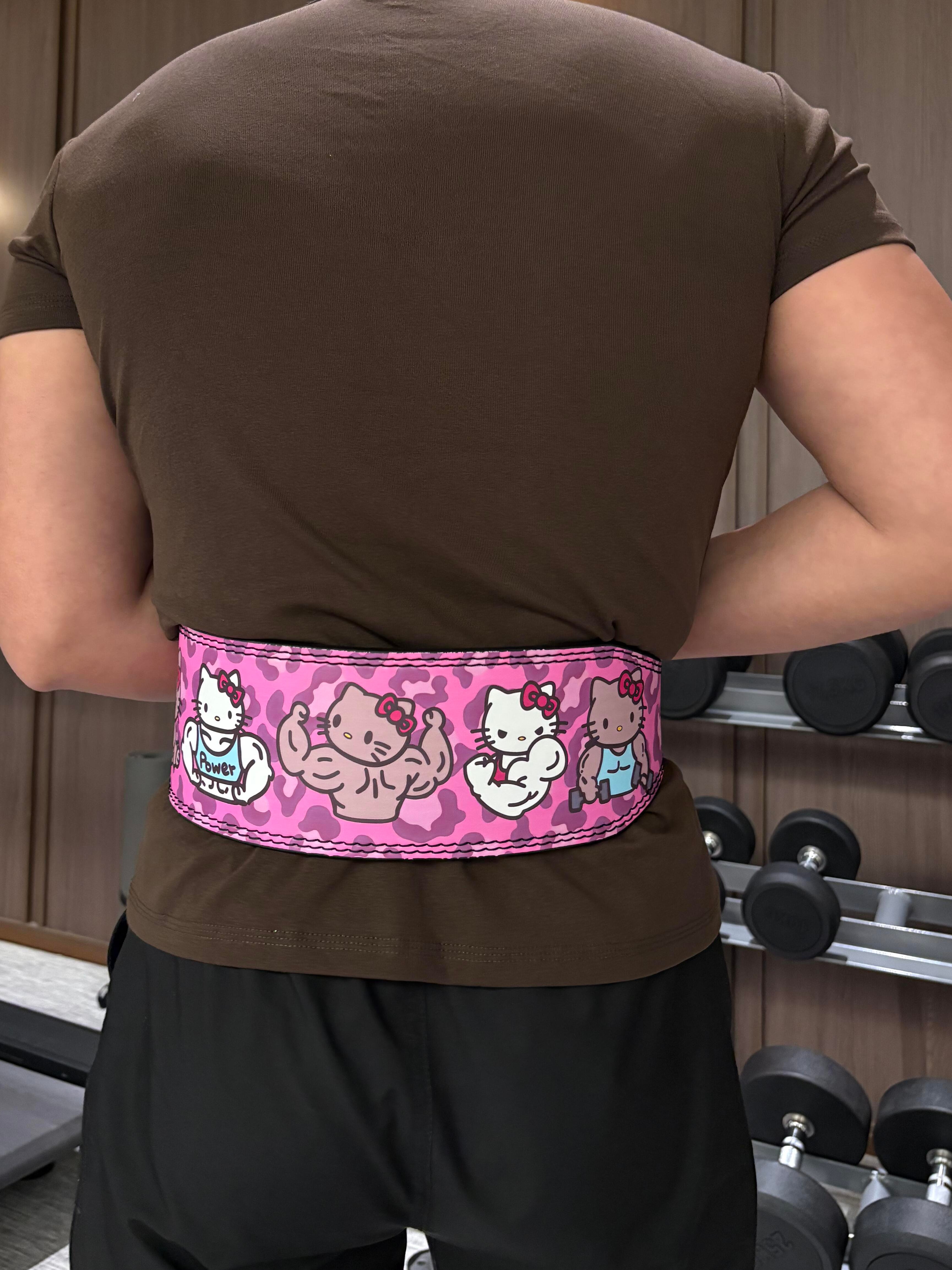 Hello Kitty Weight Lifting PU Belt Leather Gym Belts Back Support (XS-XL)