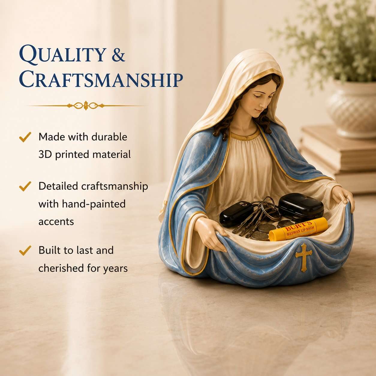 🙏Handmade Virgin Mary Catch-All Bowl