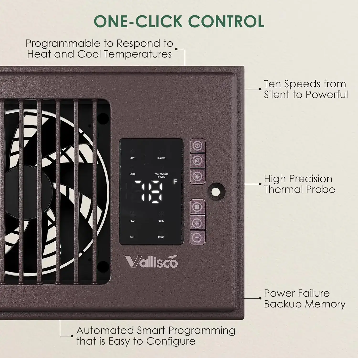 Register Booster Fan for 4” x 10” Vents - 10-Speed Remote Control