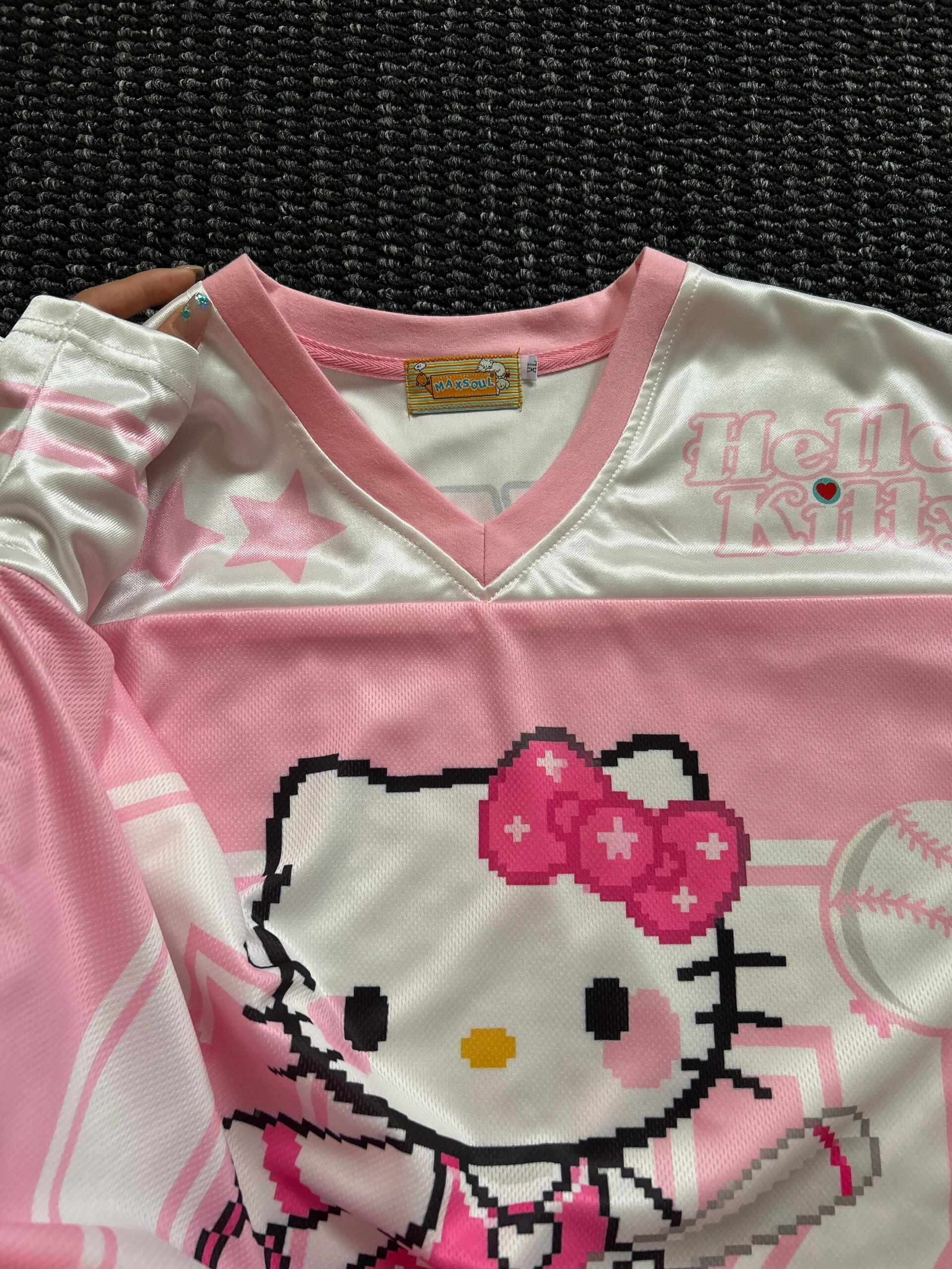 Hellokitty Baseball Jersey Shirts Loose T-Shirts