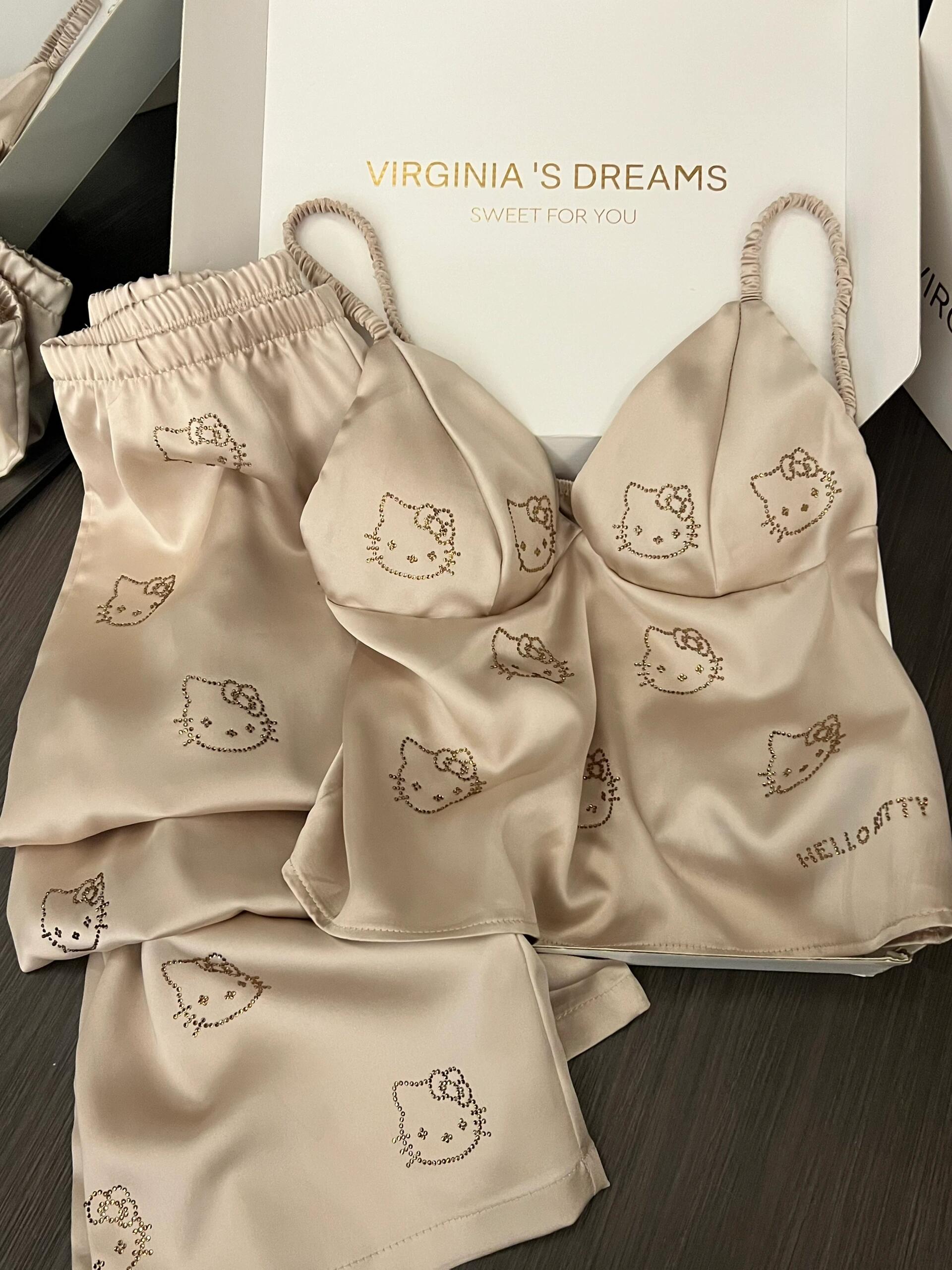 Hellokitty Champagne Satin Pajama Set