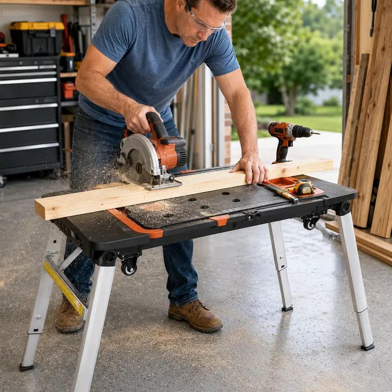 7-in-1 Multifunctional Folding Work Table for Garage