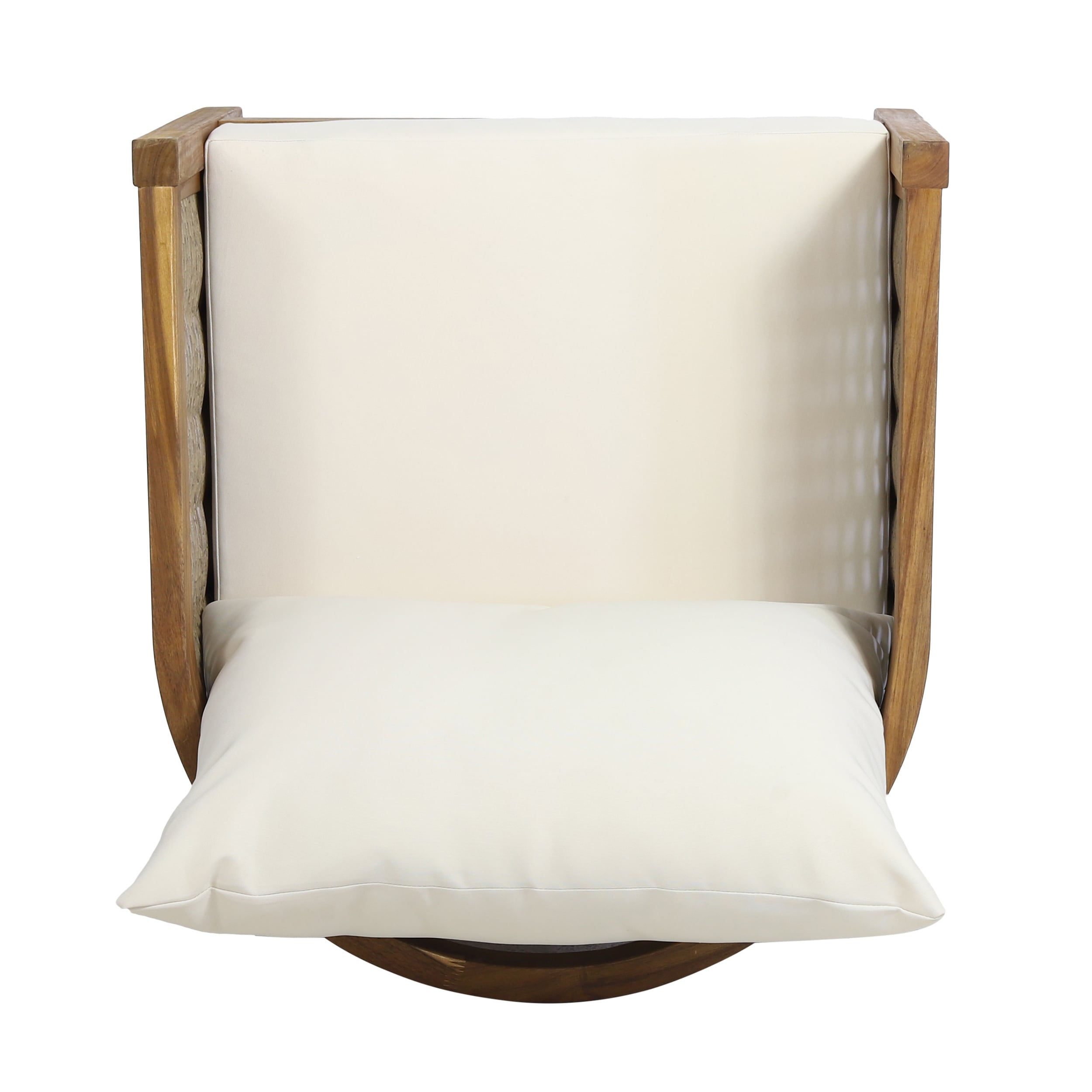 Burchett Outdoor Acacia Wood and Wicker 4 Seater Chat Set with Optional Sunbrella Cushions by Christopher Knight Home