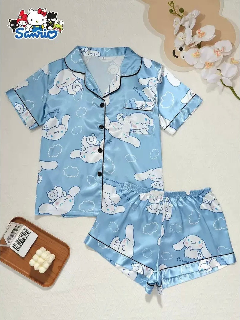 Sanrio Womens Silk Satin Pajama Sets（S-XXXL）