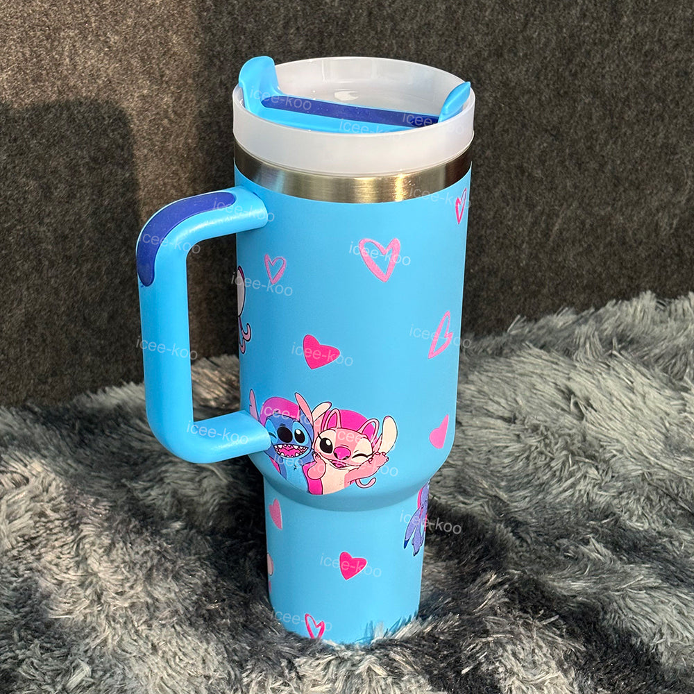 40oz Blue Love Stitch And Angel Tumbler 🚢Free Shipping🚢