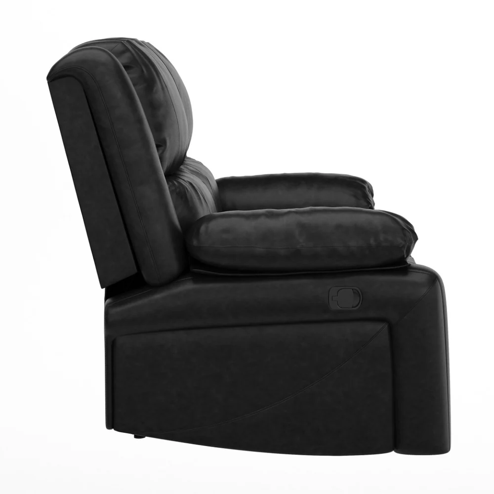 Harmony Series Reclining Loveseat with Plush Pillow-Back Cushions for Ultimate Comfort & Style - Black LeatherSoft