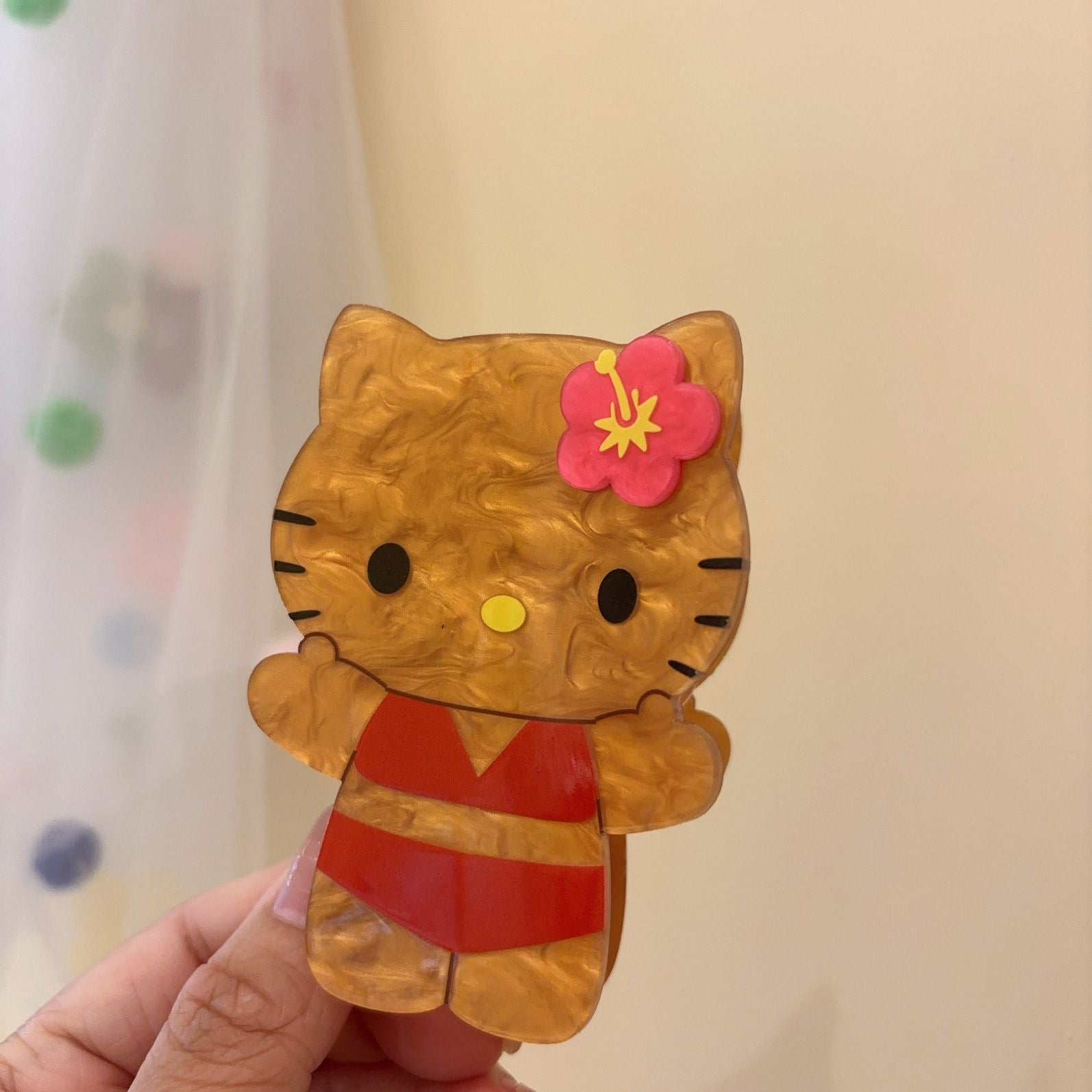 Tan Hellokitty Hair Clip Hair Accessories